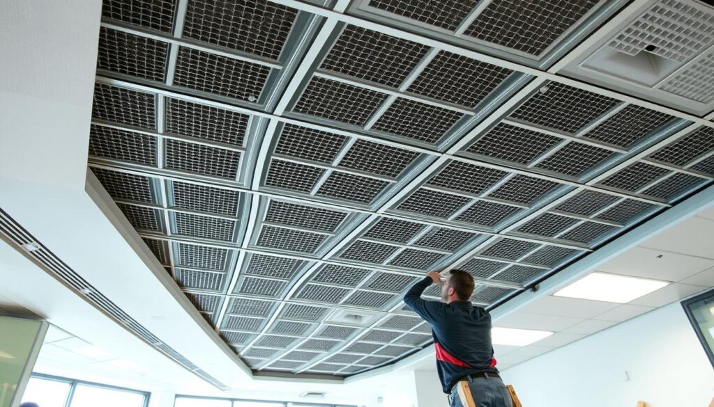 installation des systèmes de plafond Armstrong