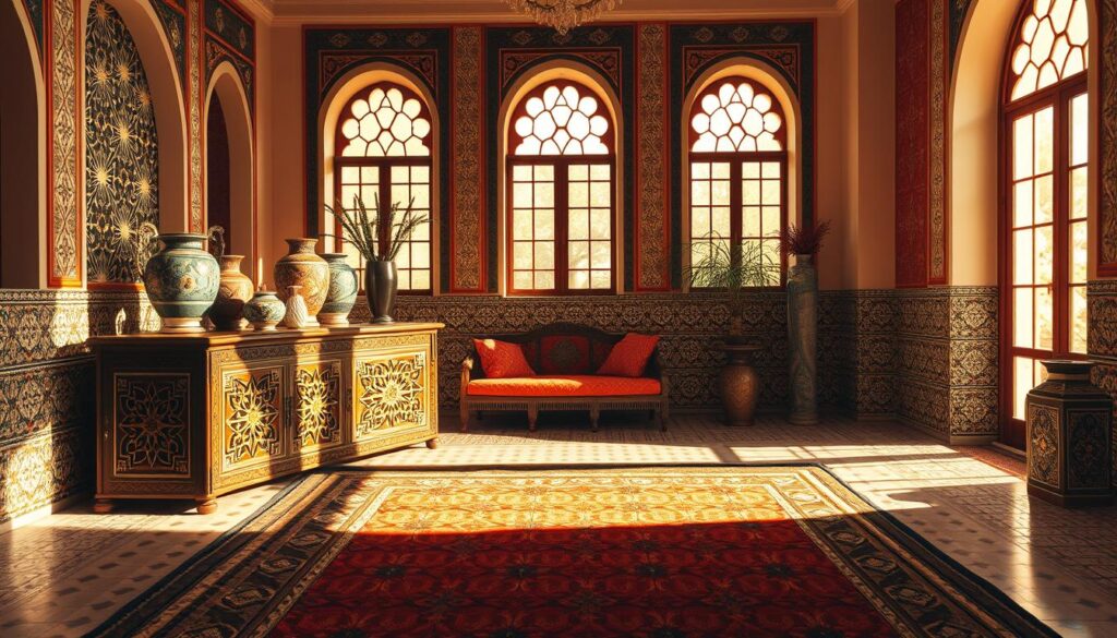 mobilier marocain avec mosaïque